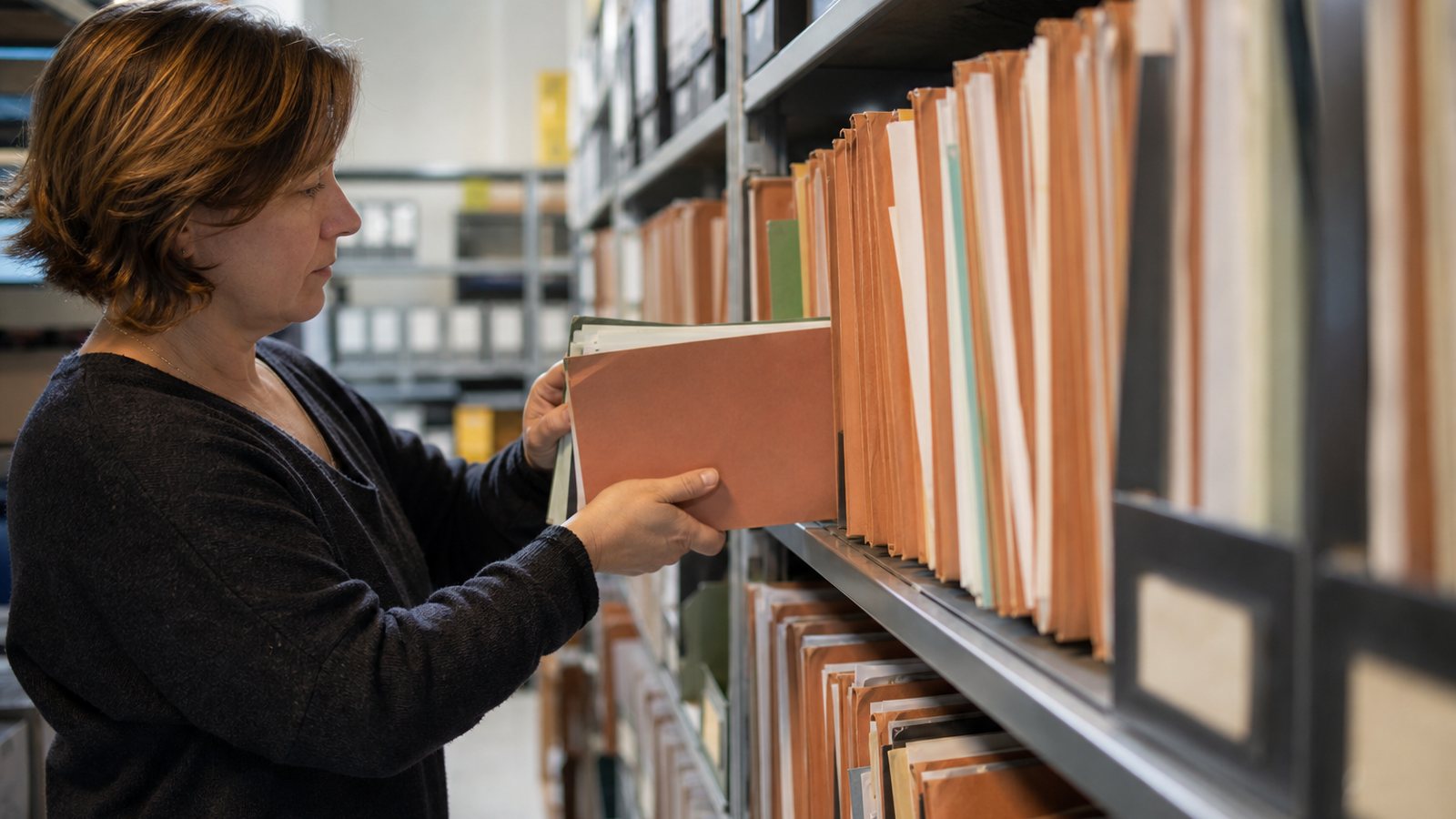 Documents comptables numériques classés par année dans des dossiers étiquetés