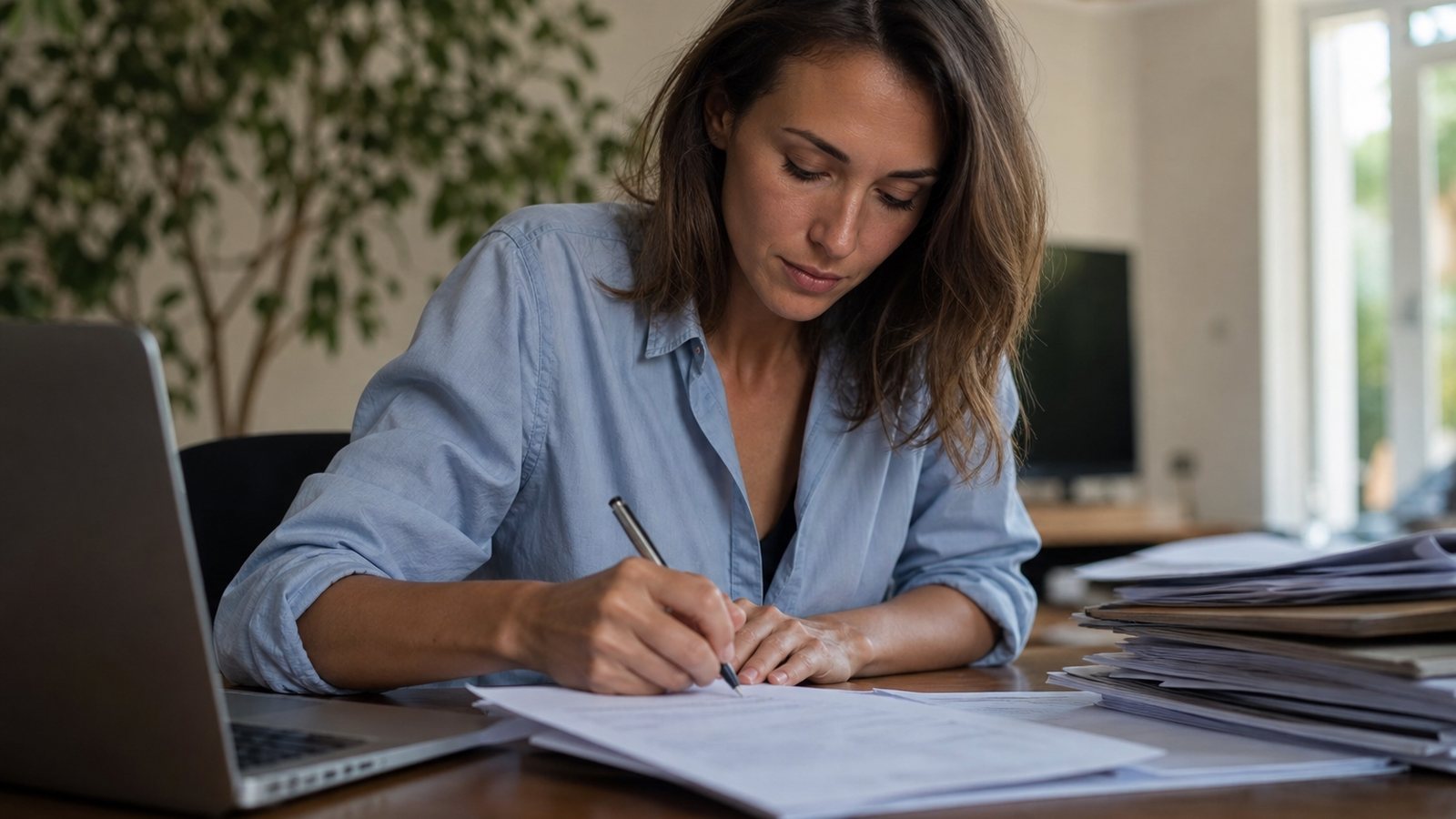 Prestataire établissant une facture d'acompte à la signature d'une commande